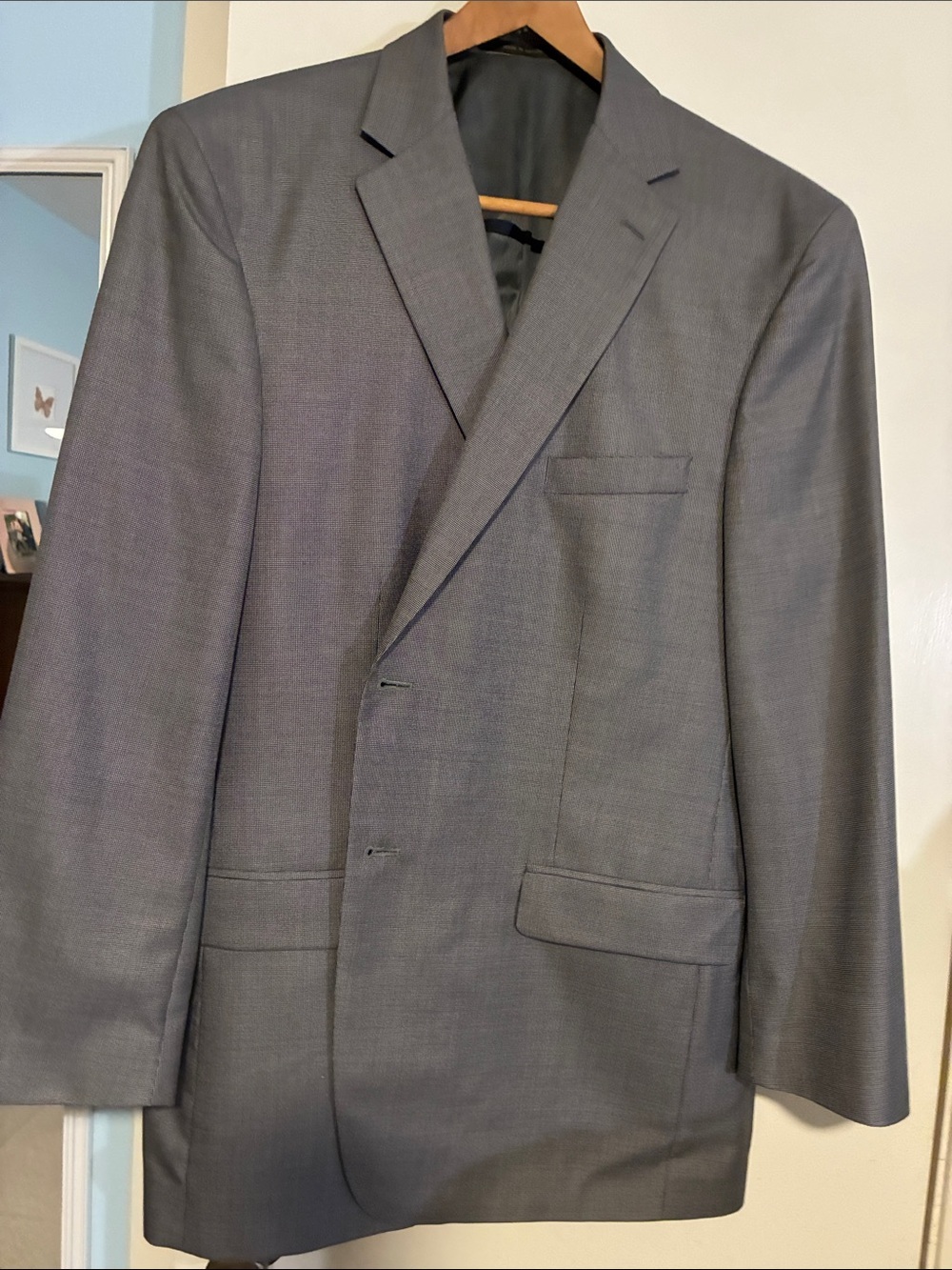 Tasso Elba Gray Micro-Check Men’s Suit